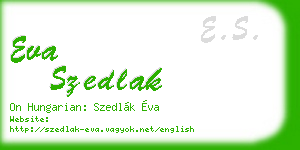 eva szedlak business card
